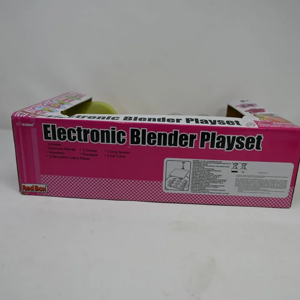 Red Box Electronic Blender Playset 13-Piece Pretend Kitchen Toy w Box